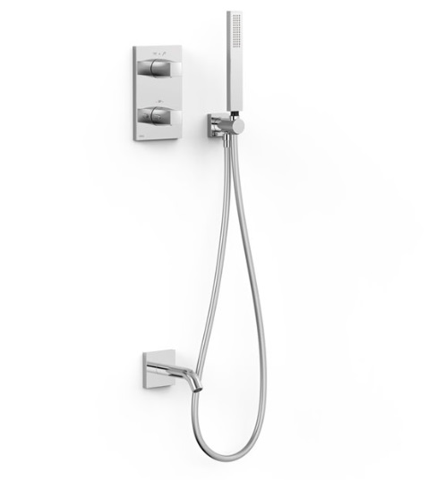 Термостат для ванной Tres Therm-Box на 2 потребителя с душевым гарнитуром хром 21125007