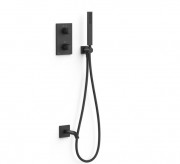 Термостат для ванной Tres Therm-Box на 2 потребителя с душевым гарнитуром матовый черный 21125007NM