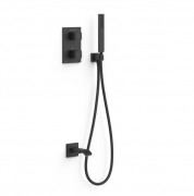 Термостат для ванной Tres Therm-Box на 2 потребителя с душевым гарнитуром матовый черный 20225057NM