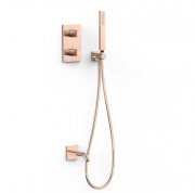 Термостат для ванной Tres Therm-Box на 2 потребителя с душевым гарнитуром розовое золото 21125007OP