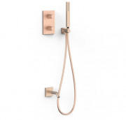 Термостат для ванної Tres Therm-Box на 2 споживача з душовим гарнітуром матове рожеве золото 21125007OPM