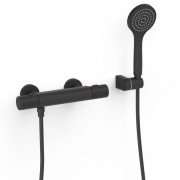 Термостат для душа Tres Over-wall двухвентильный с душевым набором матовый черный 19016419NM