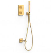 Термостат для ванної Tres Therm-Box на 2 споживача з душовим гарнітуром матове золото 20225057OM
