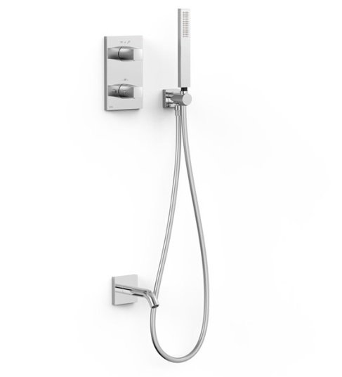 Термостат для ванной Tres Therm-Box на 2 потребителя с душевым гарнитуром хром 21125007