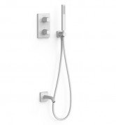 Термостат для ванной Tres Therm-Box на 2 потребителя с душевым гарнитуром матовый белый 21125007BM