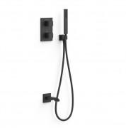 Термостат для ванної Tres Therm-Box на 2 споживача з душовим гарнітуром матовий чорний 20225057NM