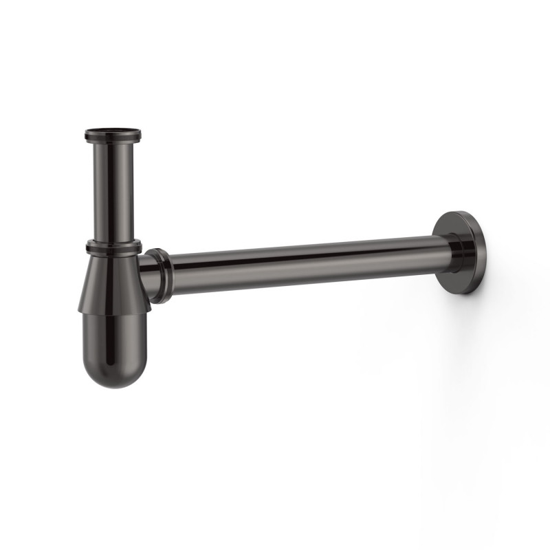 Сифон для раковины Tres с инспекционным люком металлик черный 03463430KM