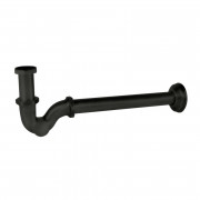 Сифон для раковини Tres телескопічний з інспекційним люком матовий чорний 03463820NM