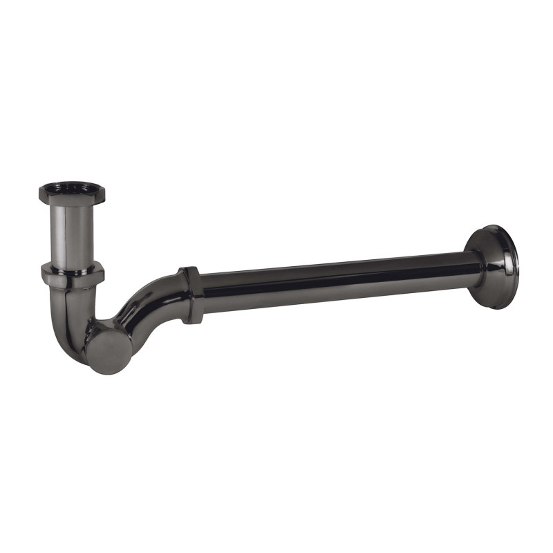 Сифон для раковини Tres телескопічний з інспекційним люком металік чорний 03463820KM