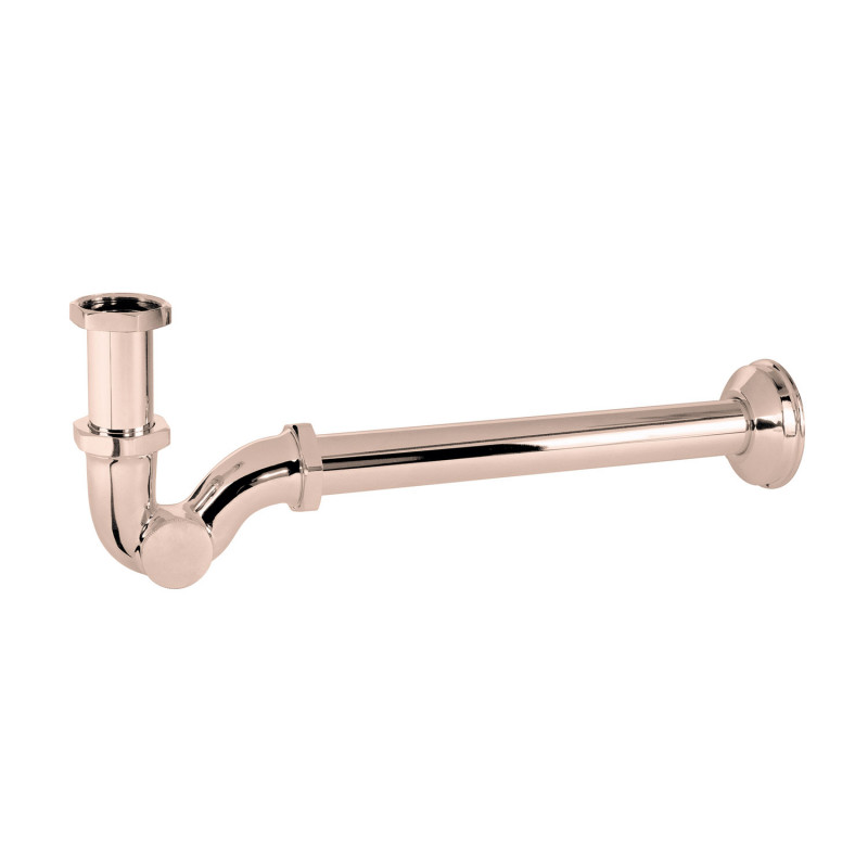 Сифон для раковини Tres телескопічний із інспекційним люком рожеве золото 03463820OP