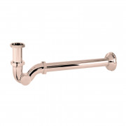 Сифон для раковини Tres телескопічний із інспекційним люком рожеве золото 03463820OP