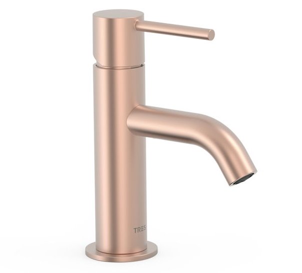Смеситель для раковины Tres Study colors однорычажный матовое розовое золото 26290301OPM