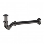 Сифон для раковини Tres телескопічний з інспекційним люком металік чорний 03463820KM