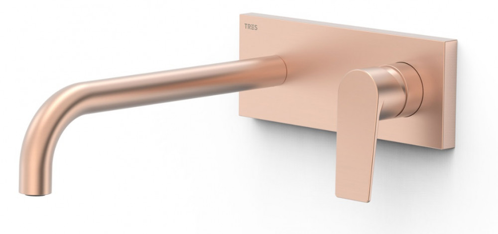 Смеситель для раковины Tres Project-Tres настенный матовое розовое золото 21130012OPM