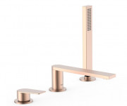 Смеситель на борт ванны Tres Project-Tres на 3 отверстия матовое розовое золото 21116101OPM