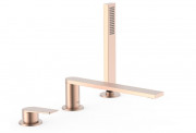 Смеситель на борт ванны Tres Project-Tres на 3 отверстия матовое розовое золото 21116103OPM