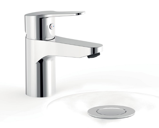 Смеситель для раковины Tres Base однорычажный с донным клапаном хром 21510303D