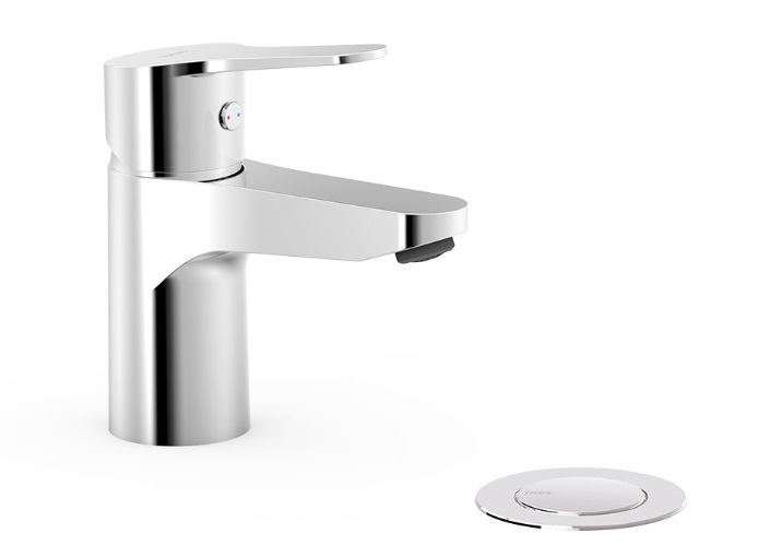 Смеситель для раковины Tres Base Eco Tres-duo® однорычажный с донным клапаном хром 21510410D