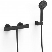 Термостат для душа Tres Base Plus с душевым набором матовый черный 21616409NM