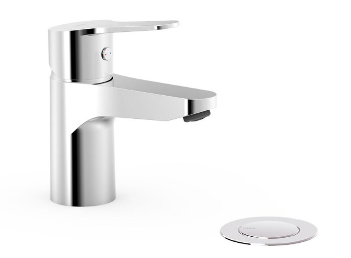 Змішувач для раковини Tres Base Eco Tres-duo® одноважільний з донним клапаном хром 21510410D