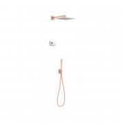 Електронна душова система прихованого монтажу Tres Shower Technology із термостатом матове рожеве золото 09286563OPM