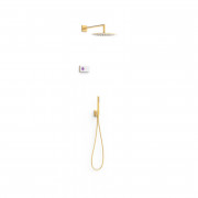 Электронная душевая система скрытого монтажа Tres Shower Technology с термостатом матовое золото 09286558OM