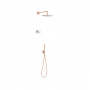 Електронна душова система прихованого монтажу Tres Shower Technology із термостатом матове рожеве золото 09286558OPM