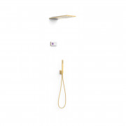 Электронная душевая система скрытого монтажа Tres Shower Technology с термостатом матовое золото 09286551OM
