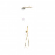 Электронная душевая система скрытого монтажа Tres Shower Technology с термостатом матовое золото 09286551OM