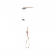 Электронная душевая система скрытого монтажа Tres Shower Technology с термостатом матовое розовое золото 09286551OPM