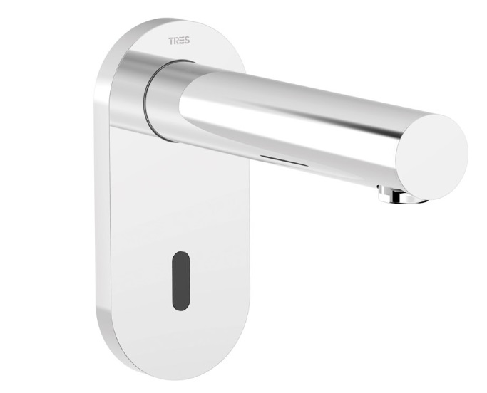 Кран для раковини Tres Electronic електричний настінний на одну воду хром 39210308