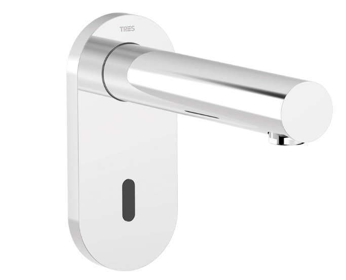 Кран для раковины Tres Electronic электронный настенный на одну воду хром 39210308
