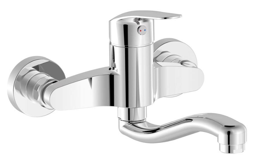 Змішувач для кухні Tres Kitchen настінний одноважільний хром 21632030