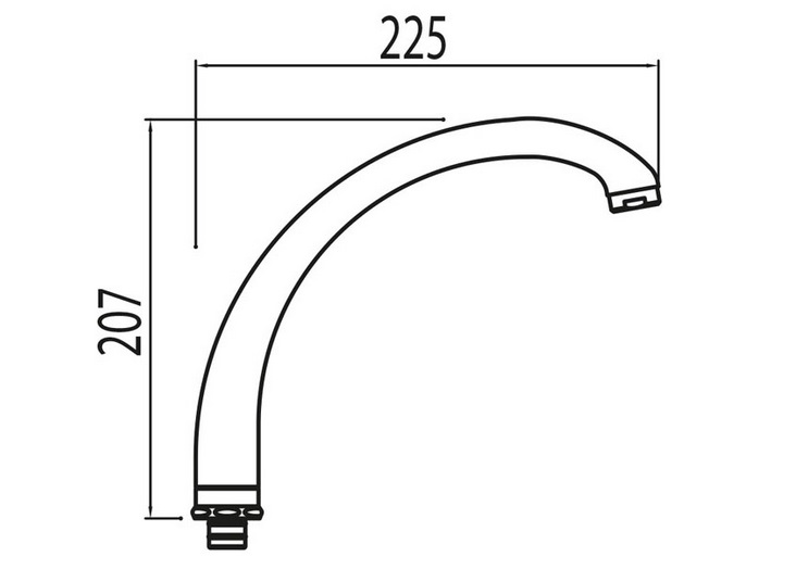 Вилив для змішувача Tres 225 мм хром 9174441