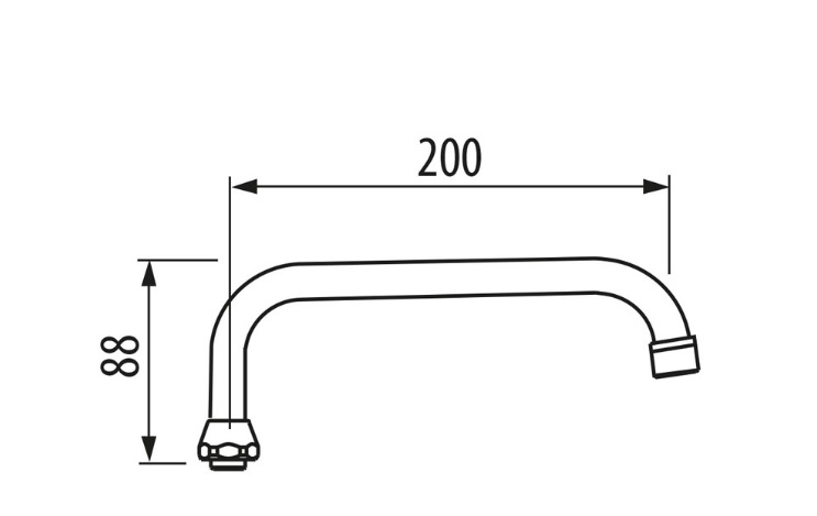 Излив для смесителя Tres 200 мм R3/4'' хром 9134315