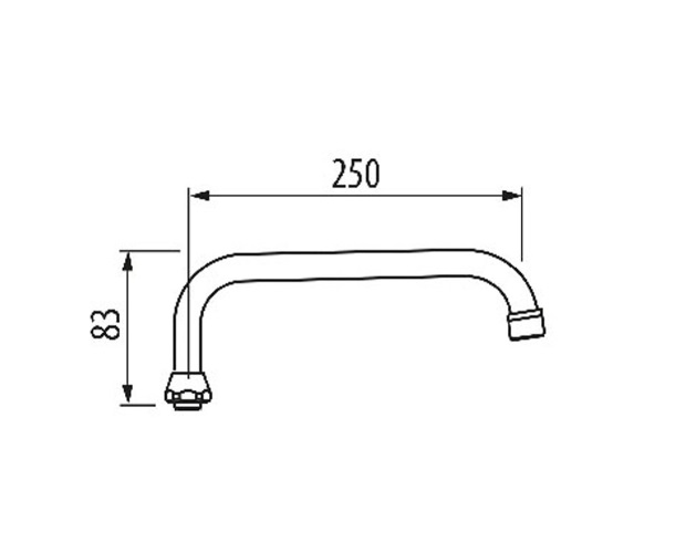Излив для смесителя Tres 250 мм R3/4'' хром 9134316