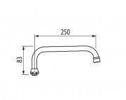 Излив для смесителя Tres 250 мм R3/4'' хром 9134316