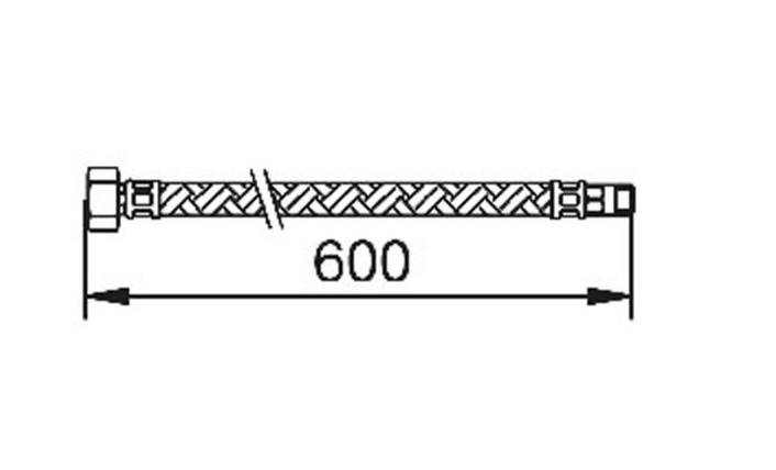 Гибкий шланг для смесителя Tres 60 см M8x1 - R3/8'' 29908405