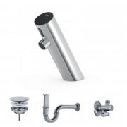 Кран для раковини Tres Electronic електронний з донним клапаном та сифоном хром 39210391