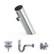 Кран для раковины Tres Electronic электронный с донным клапаном и сифоном хром 39210391