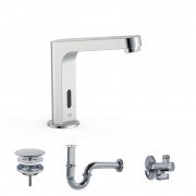 Кран для раковины Tres Electronic электронный с донным клапаном и сифоном хром  39210397