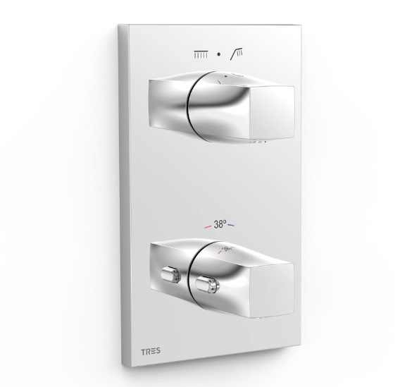 Термостат для душу Tres Therm-Box вбудований на 2 споживача хром 21125001