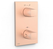 Термостат для душу Tres Therm-Box вбудований на 2 споживача матове рожеве золото 21125001OPM