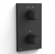 Термостат для душу Tres Therm-Box вбудований на 2 споживача матовий чорний 21125001NM