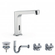 Смеситель для раковины Tres Electronic с донным клапаном и сифоном хром 39210399