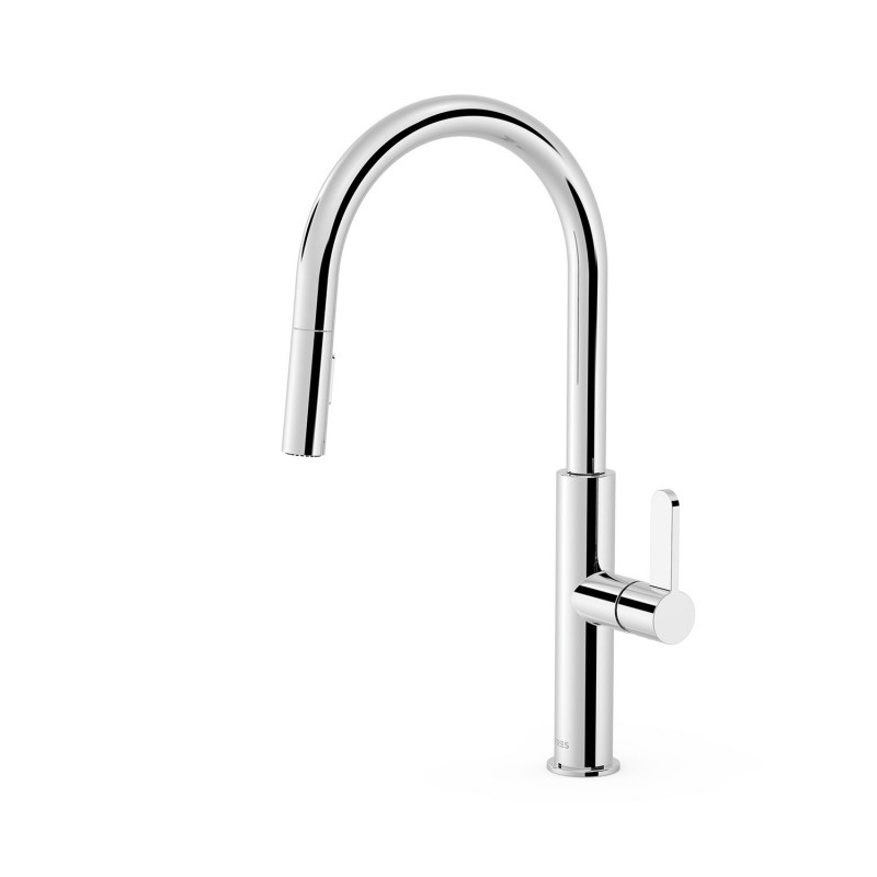 Смеситель для кухни Tres Kitchen однорычажный с выдвижной лейкой хром 03043801