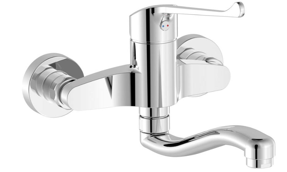 Змішувач для раковини Tres Public Spaces настінний медичний хром 2163200311