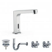 Смеситель для раковины Tres Electronic с донным клапаном и сифоном хром 39210399