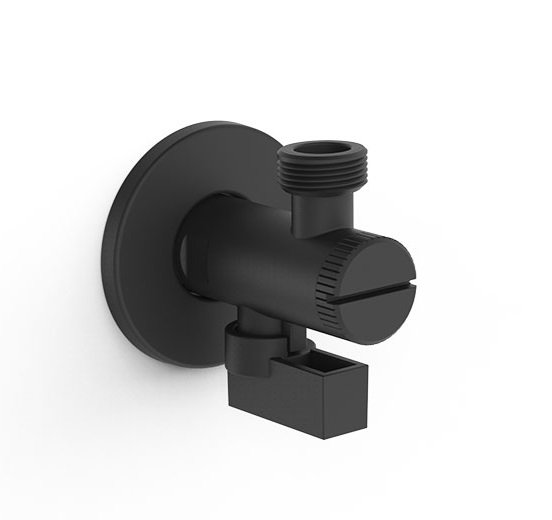 Запірний вентиль Tres з фільтром R1/2'' - R3/8'' матовий чорний 9134525NM