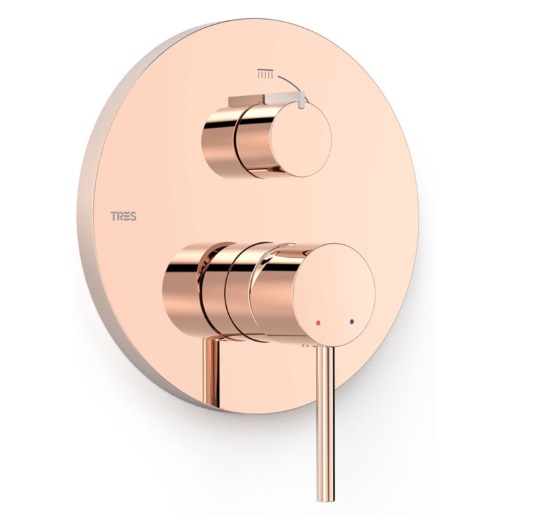 Змішувач для душу Tres Study Exclusive 2 споживача рожеве золото 26228101OP